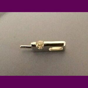 18k White Gold CZ Pendant Bail Bale With Peg Vintage Estate